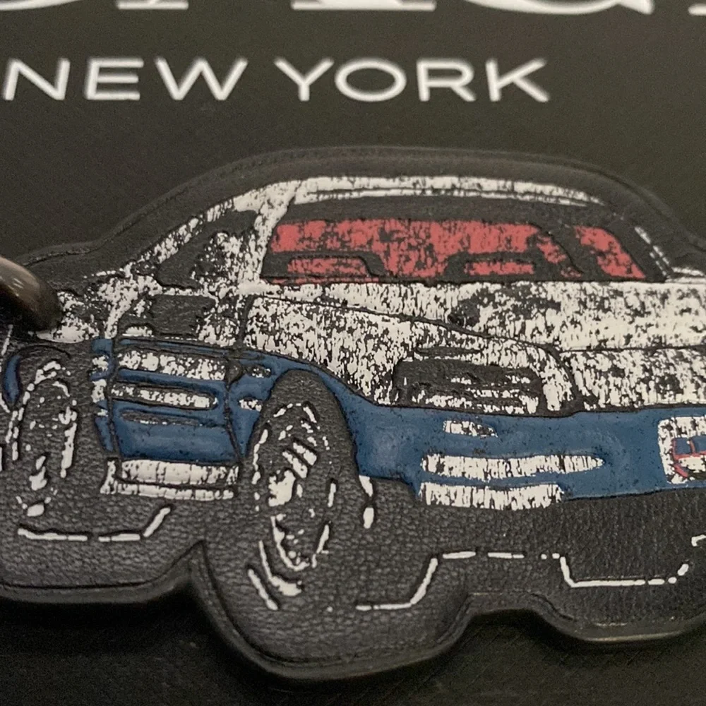 NWOT Coach Leather Camaro Race Car Key Fob Chain Keychain Bag Charm Legendary - Picture 4 of 7